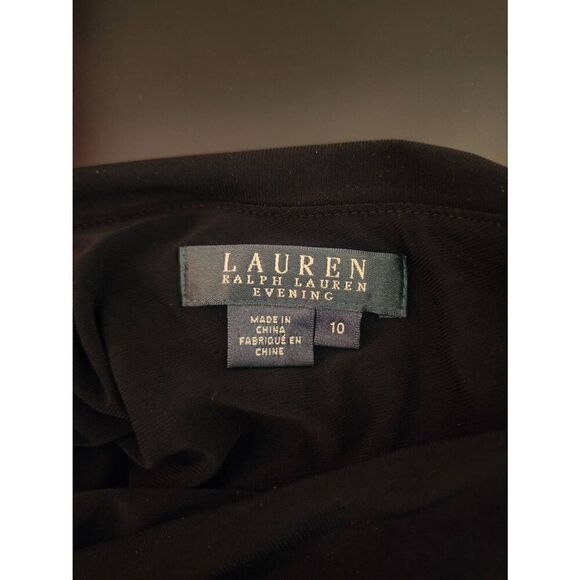 Ralph Lauren evening wear one shoulder rouched rhinestone dress size 10 - Picture 5 of 10